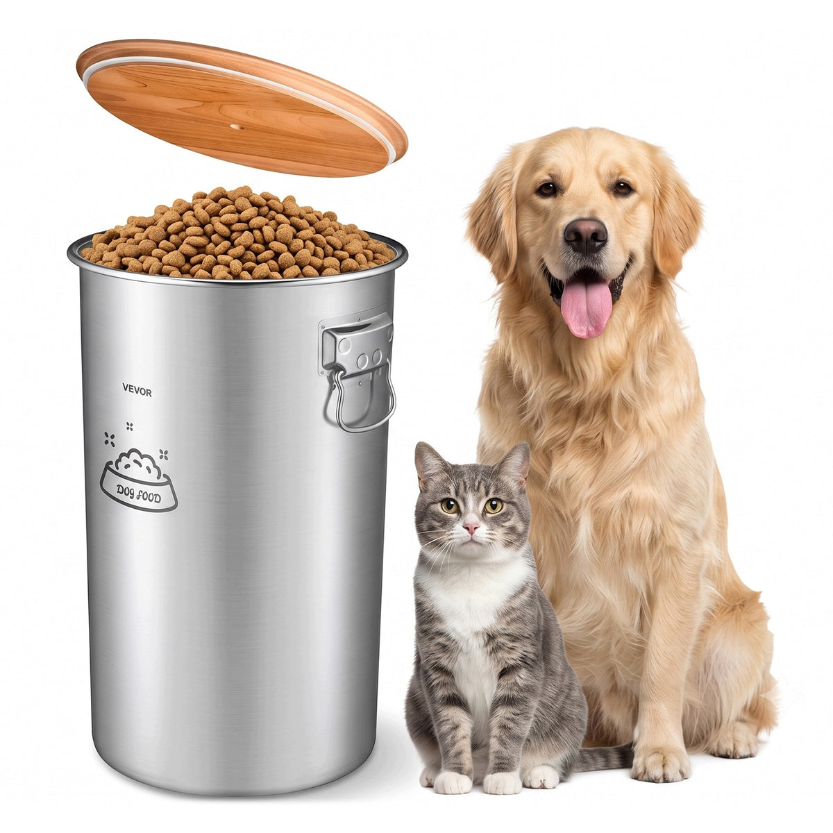 35L Stainless Steel Dog Food Container with Airtight Lid Brand Vevor