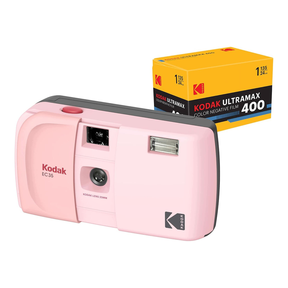 35mm Kodak EC35 Compact Reusable Film Camera with Flash,