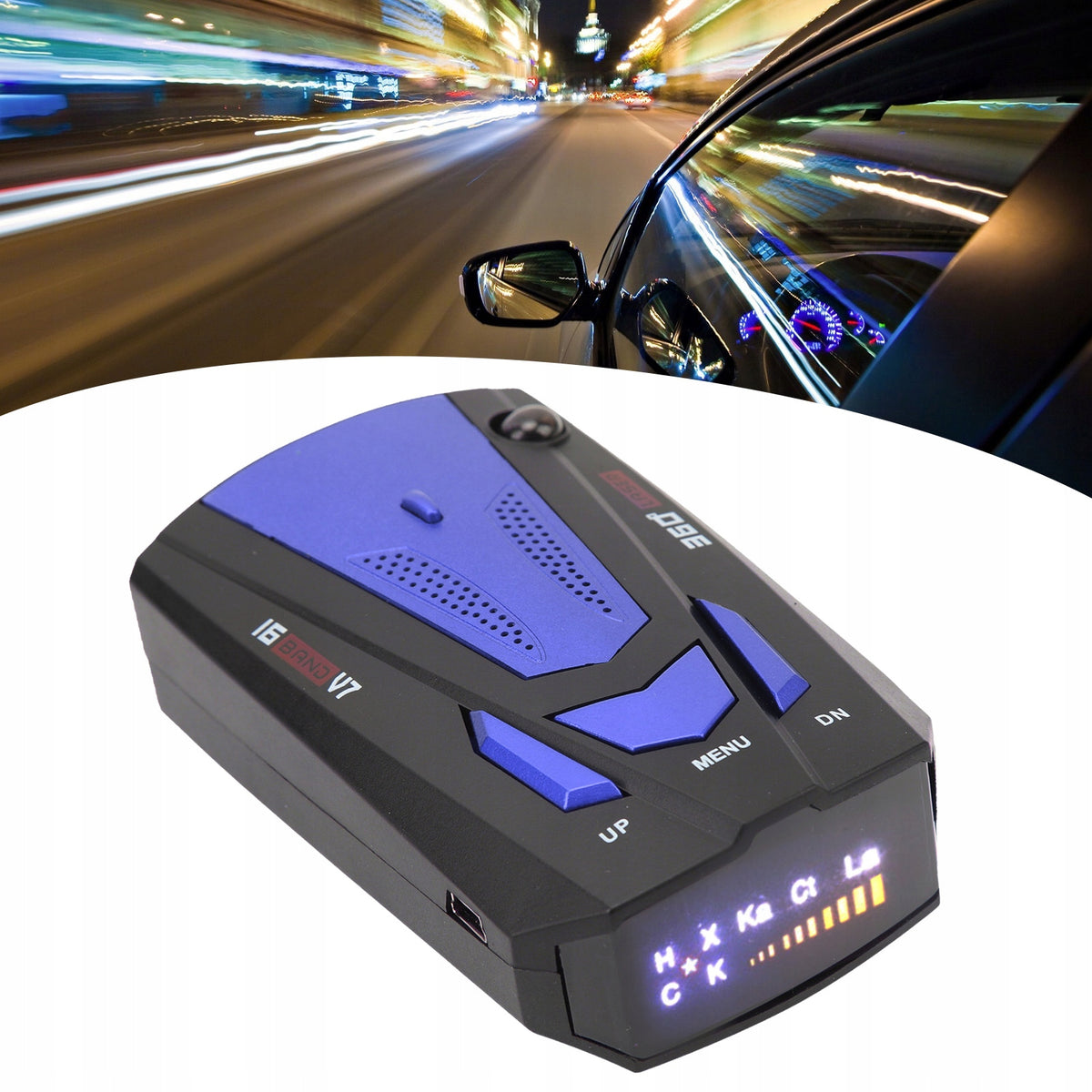 360 DEGREE CAR RADAR DETECTOR SOUND SPEED ALARM Packaging status original
