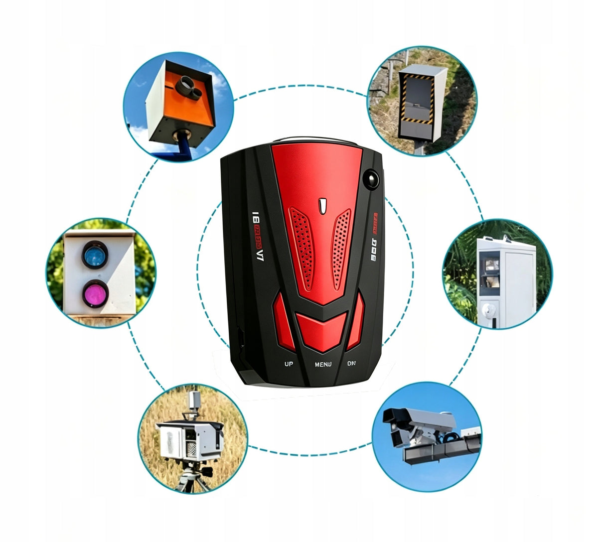360° GPS radar and speed camera detector with voice alarm