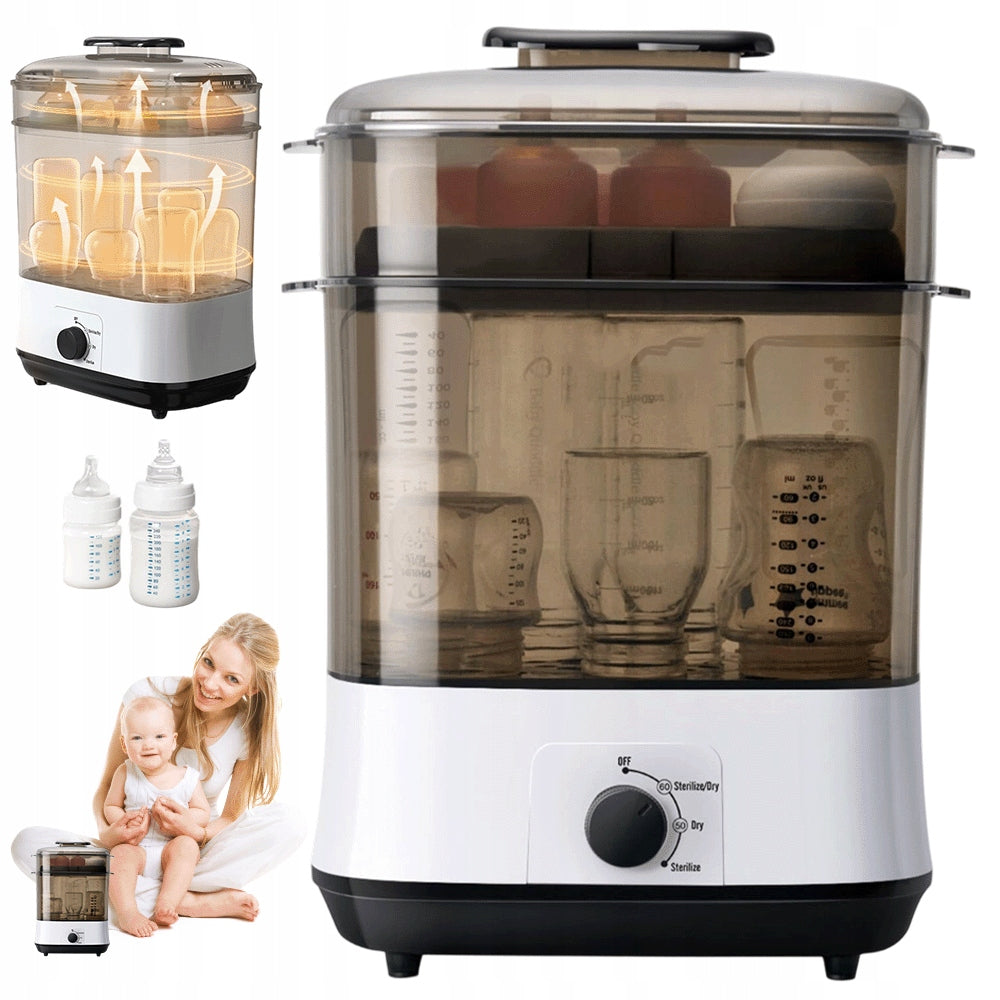 360° STEAM STERILIZER 630W FOR FEEDING ACCESSORIES IN BLACK