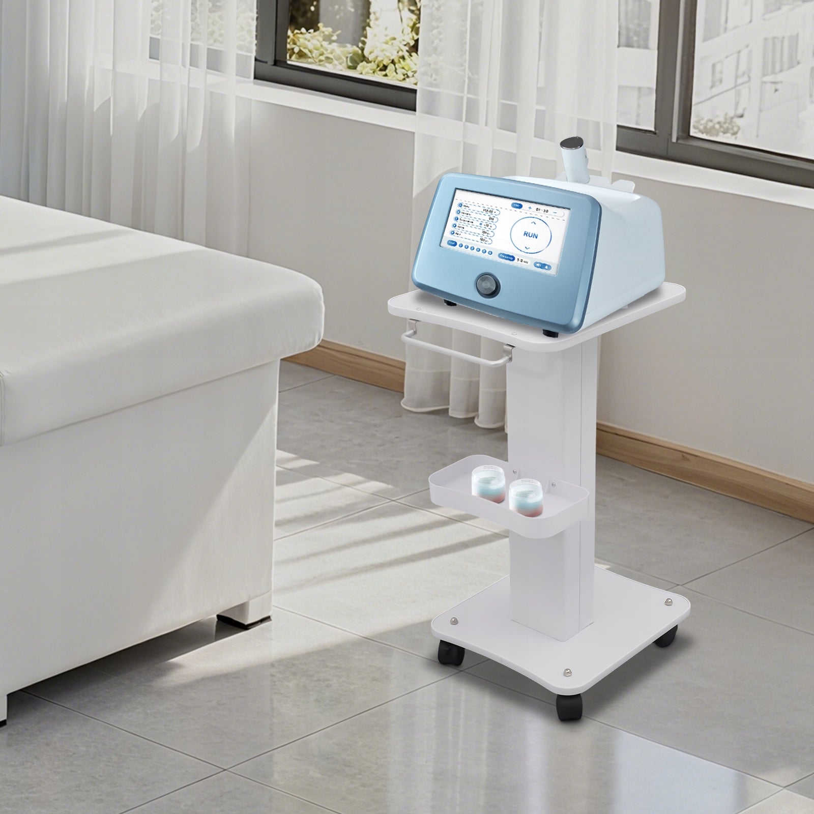 360° White Multifunctional ABS Beauty Cart Salon Trolley 40kg Load Manufacturer code HP-WMTZXL-249