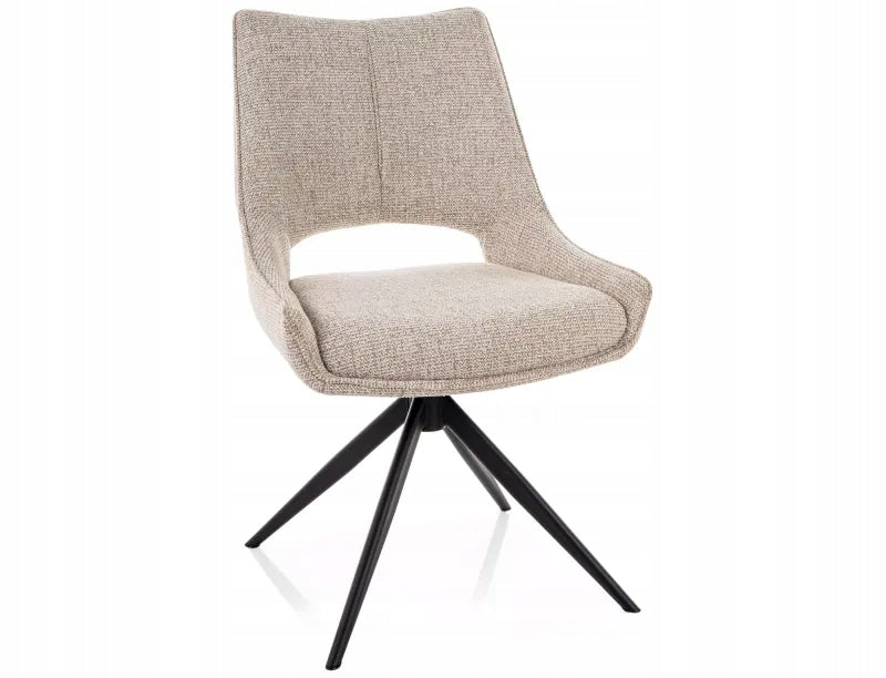 360° upholstered swivel chair FINO I NOELLE beige for living room dining room Packaging status original