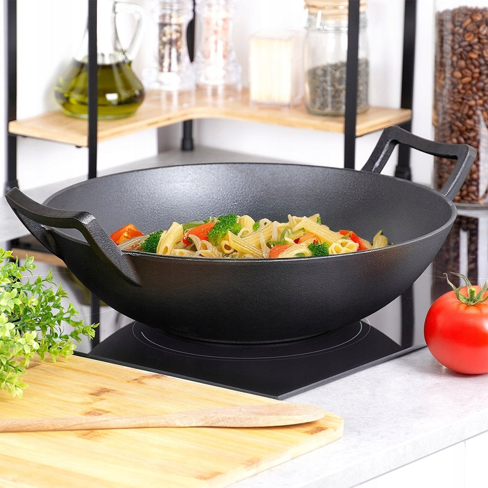 36CM CAST IRON INDUCTION WOK PAN FOR OVEN AND GRILL Brand Vilde