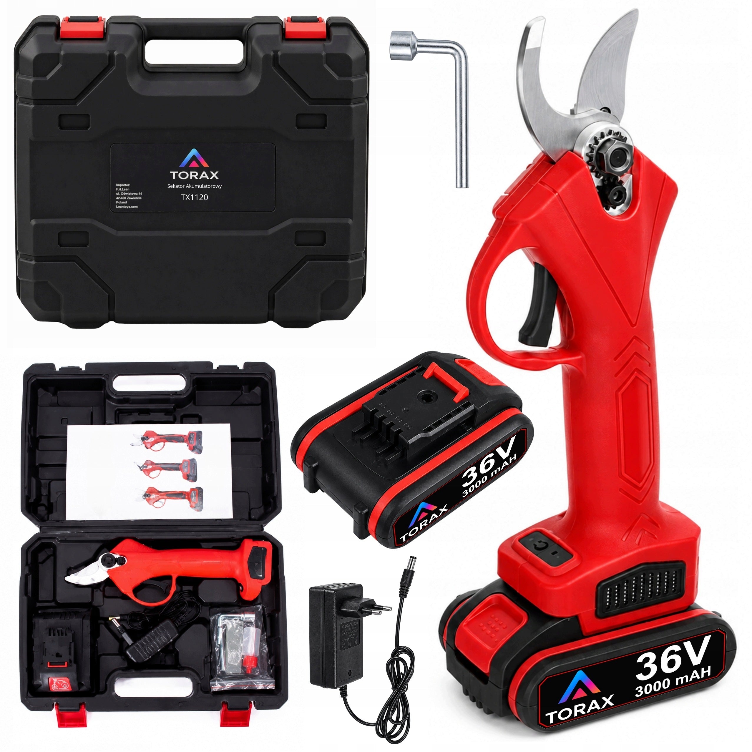 36V CORDLESS ELECTRIC GARDEN SHEARS FOR BRANCHES 2x3Ah TREES Packaging status original
