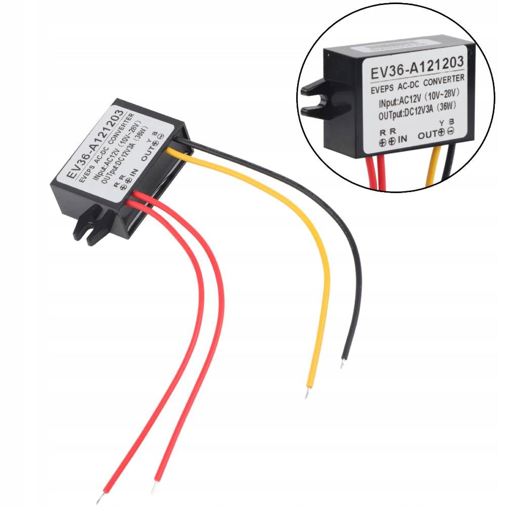 36W 3A AC10-28V TO DC12V STEP-DOWN CONVERTER VOLTAGE REGULATOR MODULE