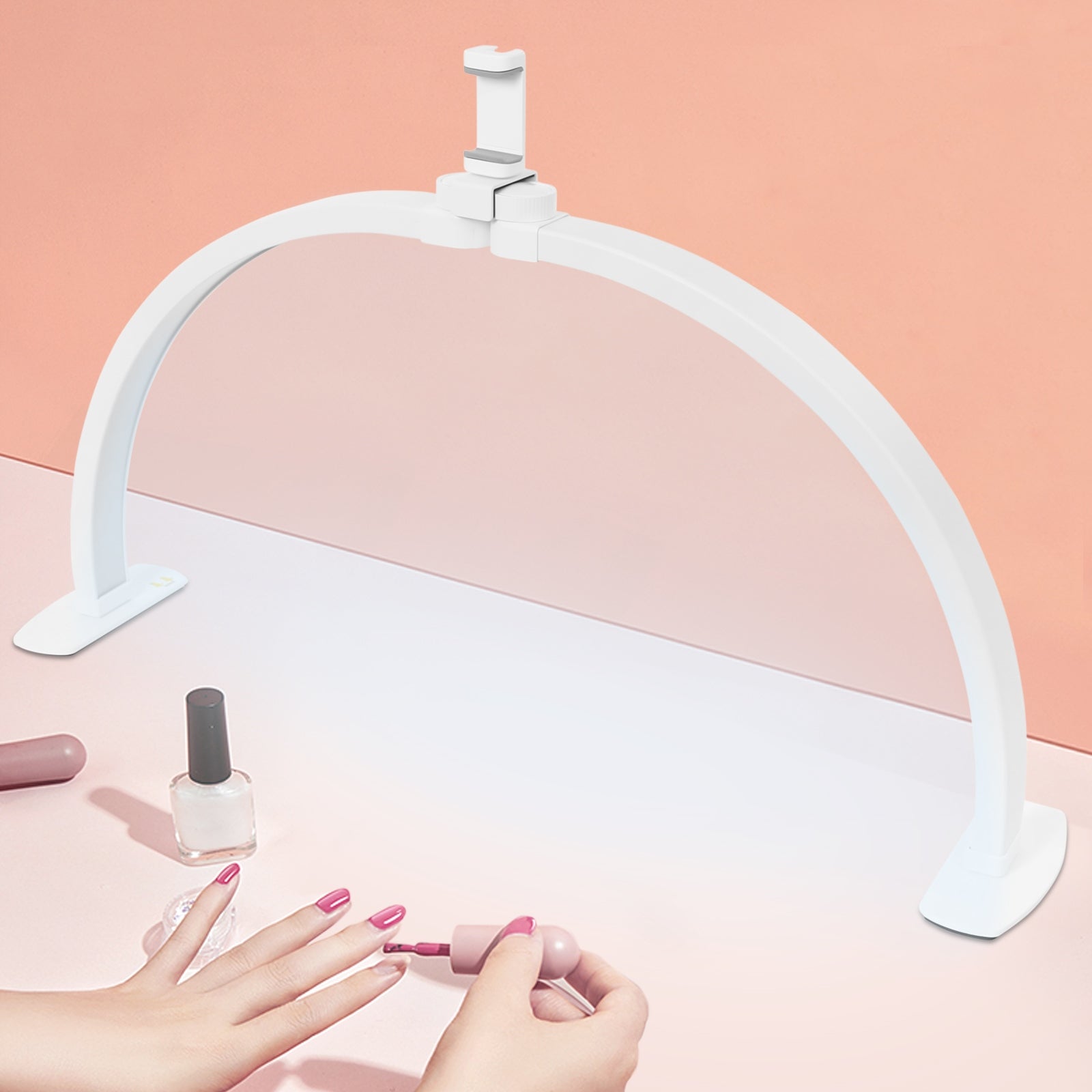 38W Half Moon Nail Desk Lamp LED Dimmable Light for Nail Art Eyelash Makeup Packaging status original