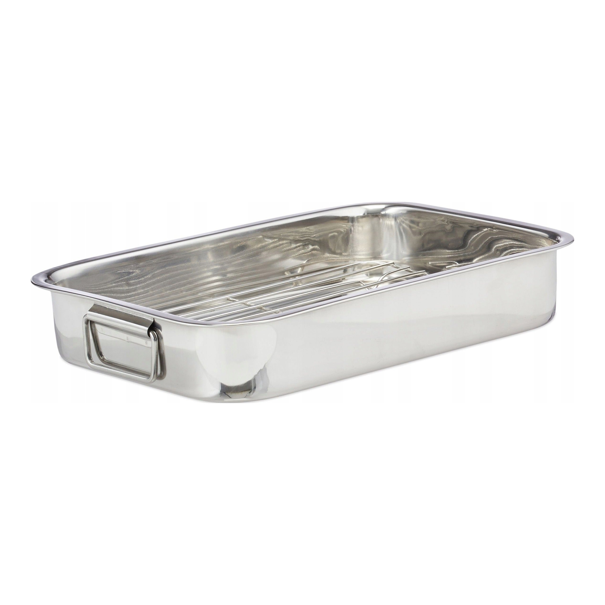 38x27 cm Stainless Steel Grill Pan with Drain Grate for Dishwasher