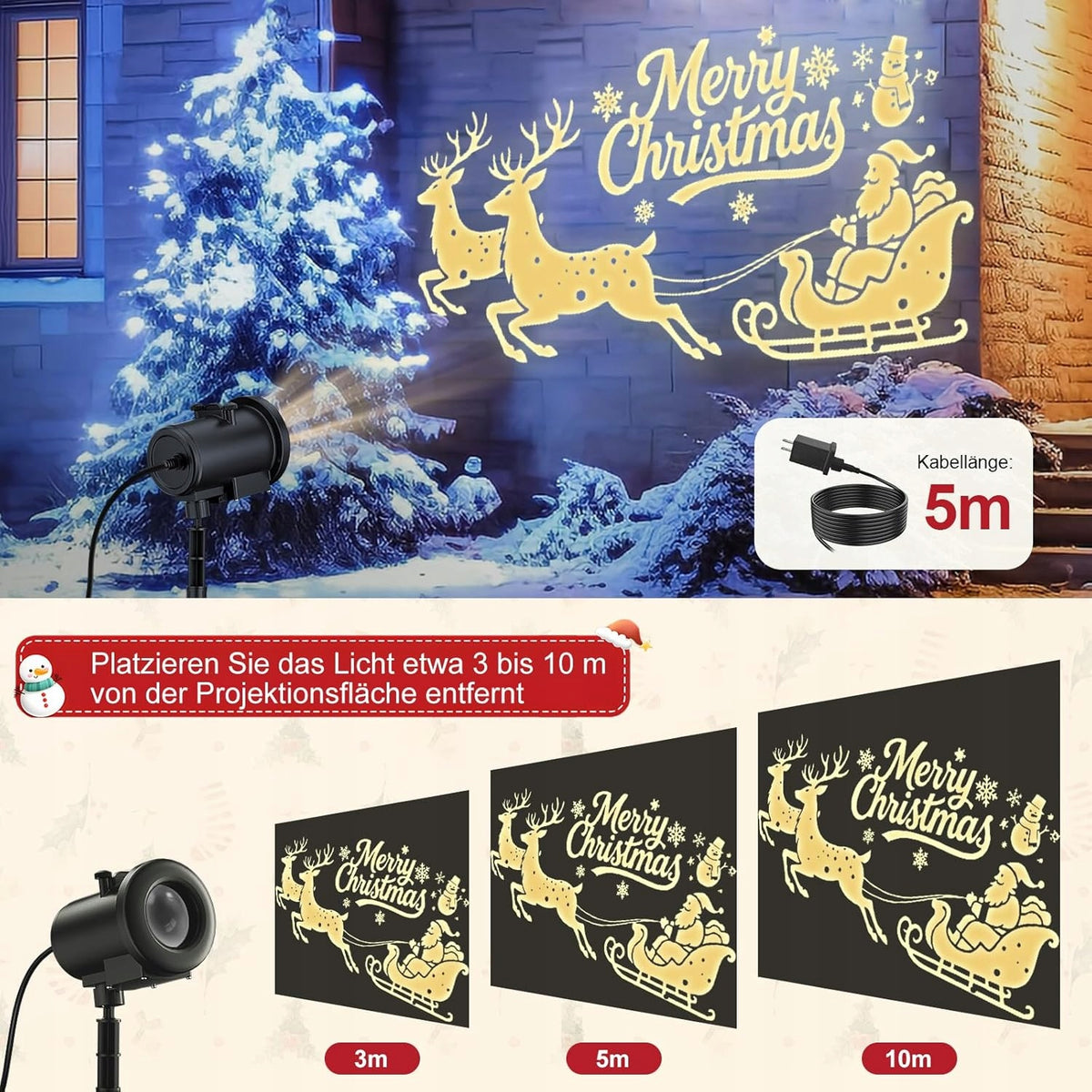 3D CHRISTMAS PROJECTOR WATERPROOF LED CHRISTMAS HALLOWEEN Packaging status original