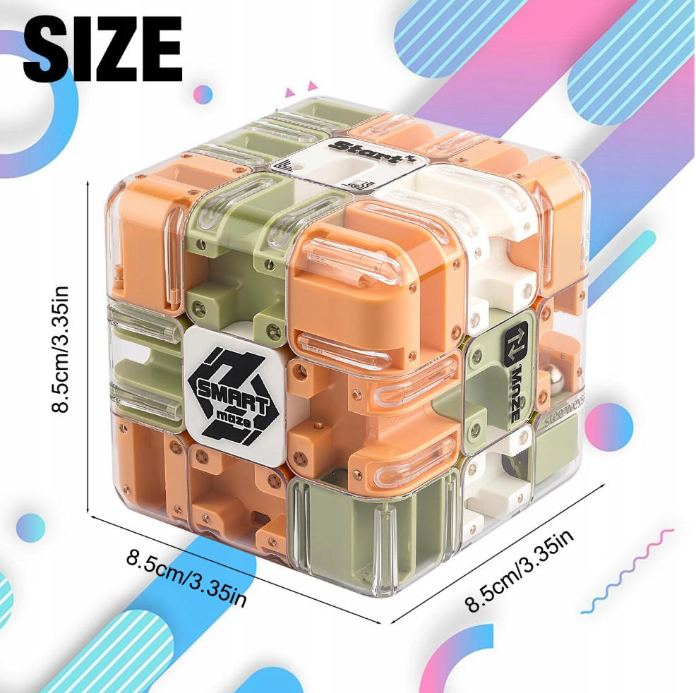 3D CUBE for kids WITH MAZE AND METAL BALL PUZZLE GAME CUBE MAZE Brand no brand