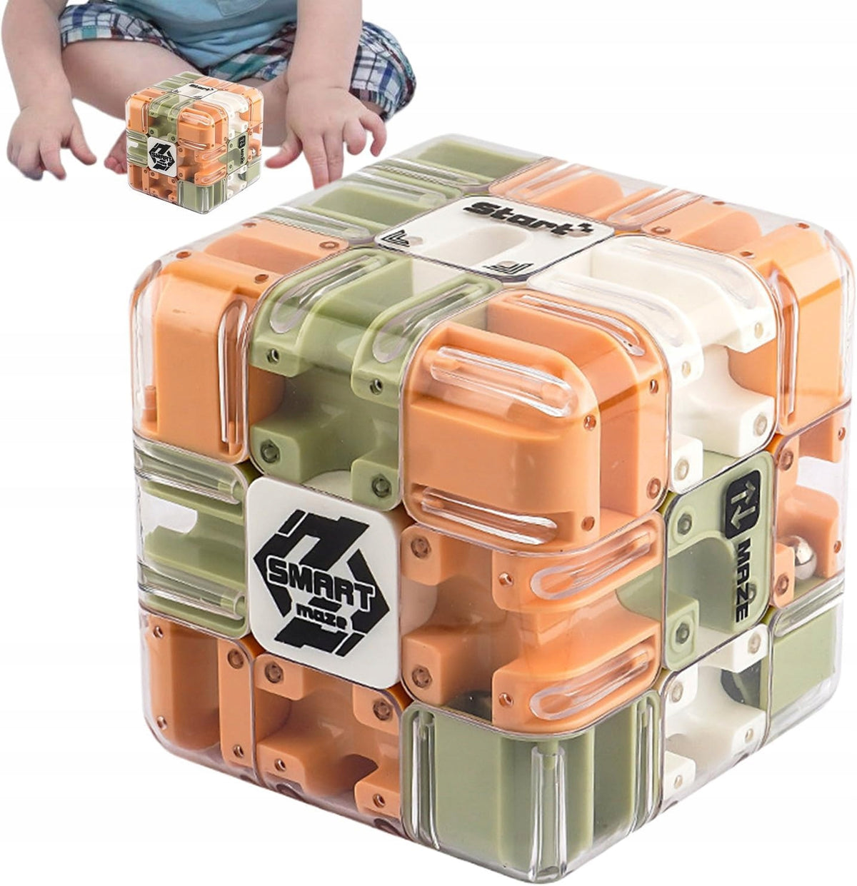 3D CUBE for kids WITH MAZE AND METAL BALL PUZZLE GAME CUBE MAZE Packaging status original