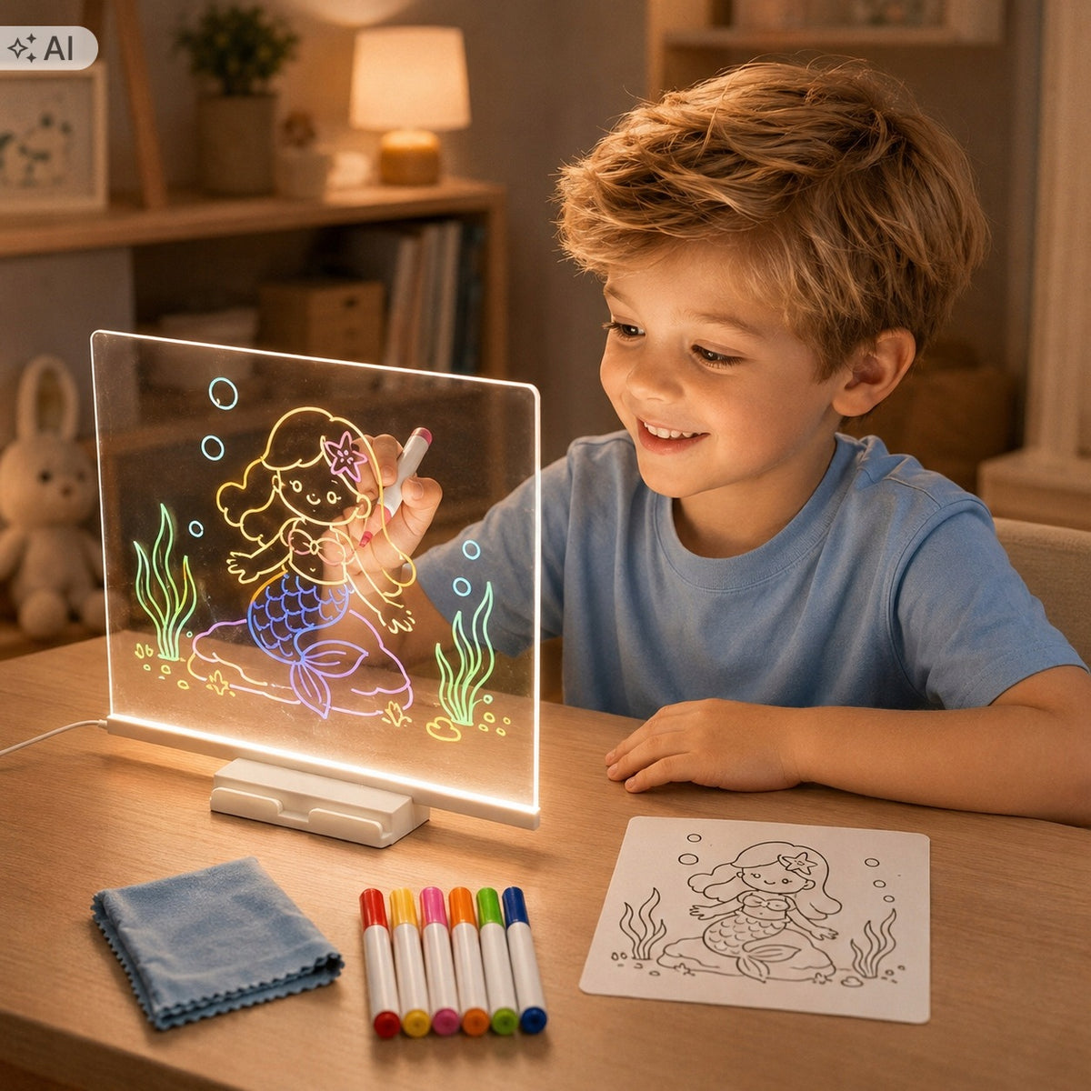 3D DRAWING AND WRITING LED BOARD ERASABLE WITH BACKLIT PENS Manufacturer code 5908112042381