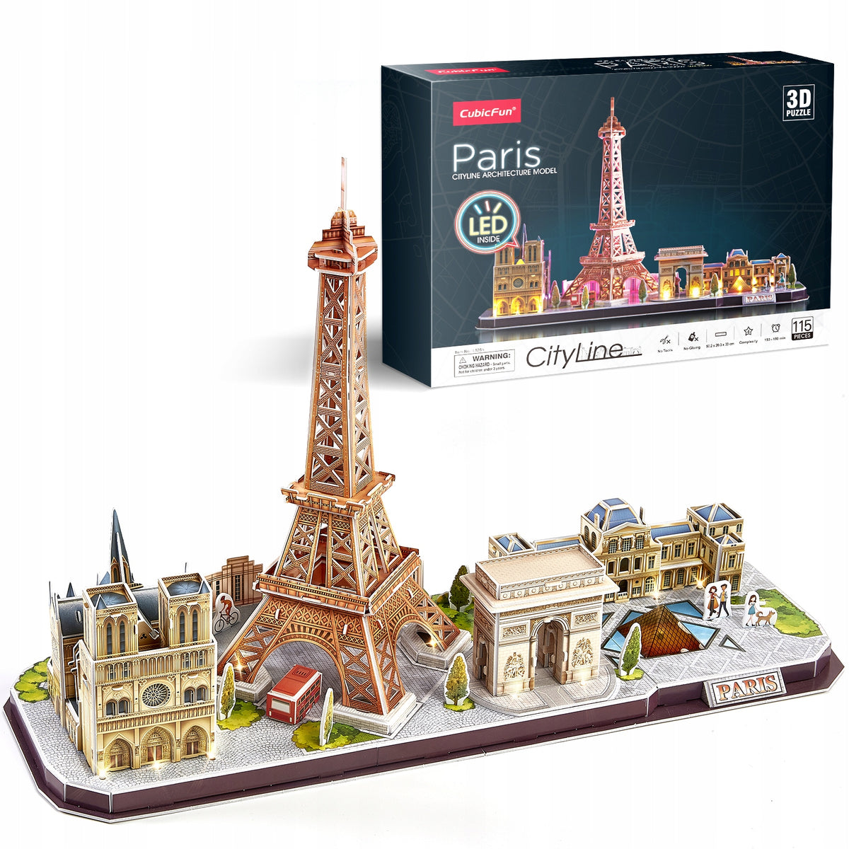 3D LED PUZZLE - CUBIC FUN - 115 el. - CityLine Architecture Model - PARIS