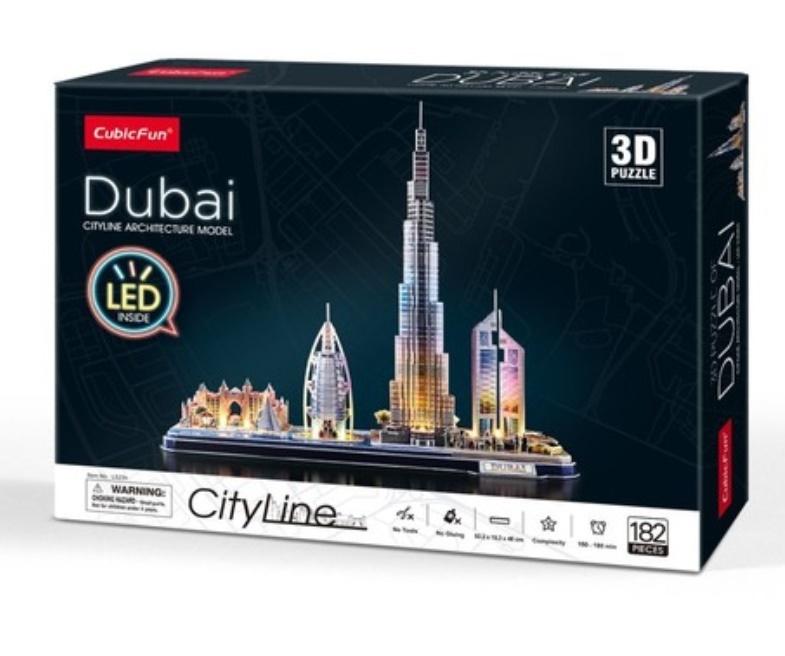 3D LED Puzzle City Line Dubai CUBIC FUN CubicFun 182 Pieces L523H Manufacturer code 306-20523