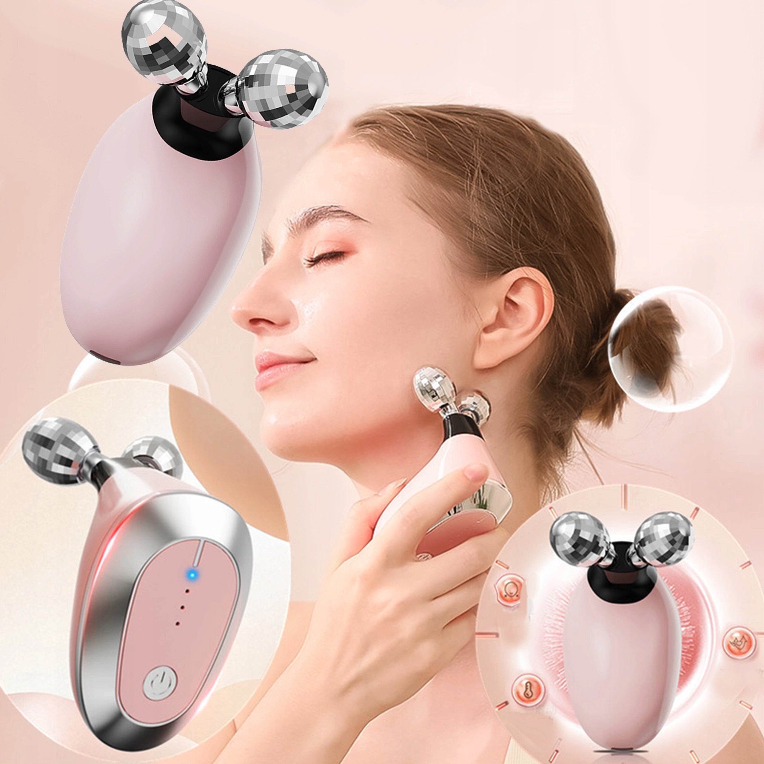3D LIFTING EMS FACE VIBRATING MASSAGER FOR REJUVENATING CARE Packaging status original