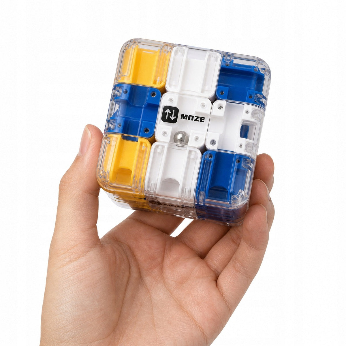 3D Maze Puzzle Cube Toy with Metal Ball , 85x85x85mm (Larger Size) Packaging status original