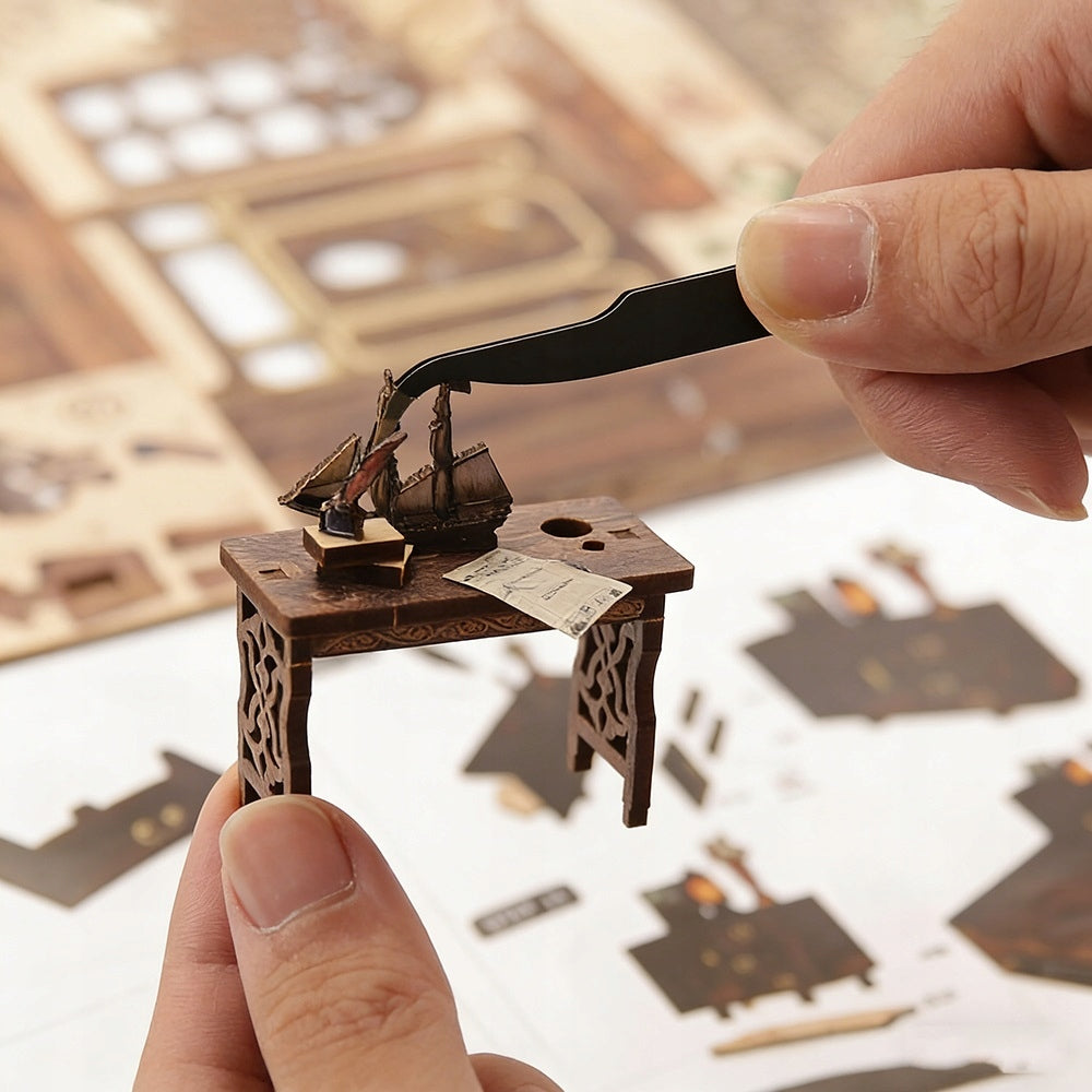 3D PUZZLE SET FOLDING MODEL WOODEN MAGIC LIBRARY HOUSE LED Brand no brand