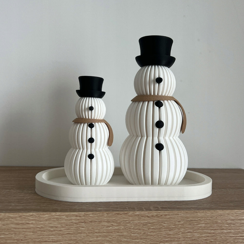 3D Printed Snowmen Decorative Set 2 Pcs - Christmas Decoration Manufacturer code FZ008