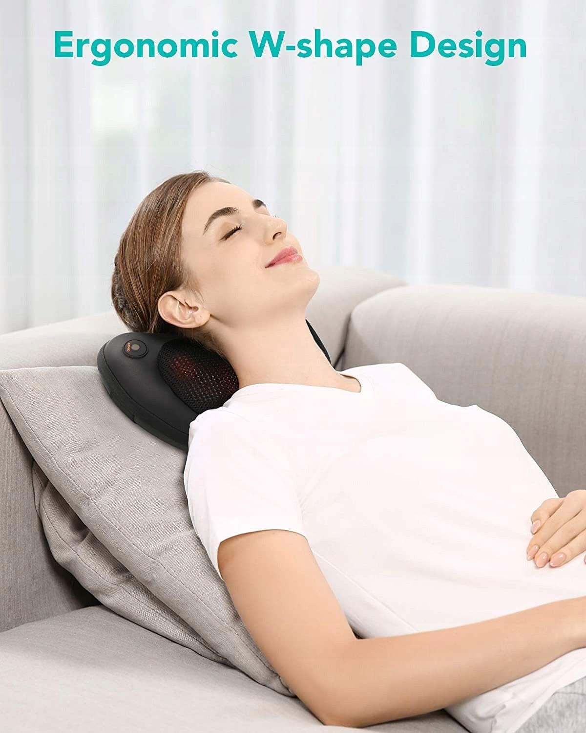 3D SHIATSU MASSAGE PILLOW 3D INFRARED ROTATING HEADS Color black