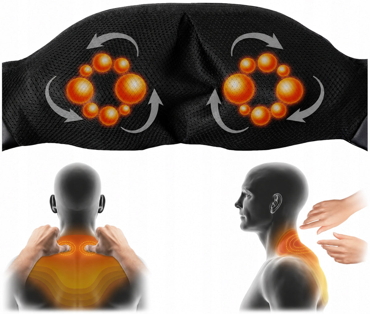 3D SHIATSU NECK MASSAGER WITH HEATING BACK ARMS AUTO Packaging status original