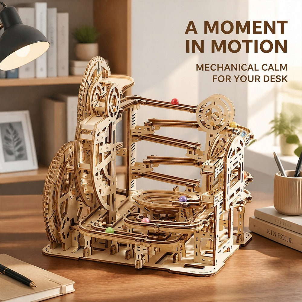 3D Wooden Puzzle Building Model Kits Marble Runs STEM Construction Toys Packaging status original