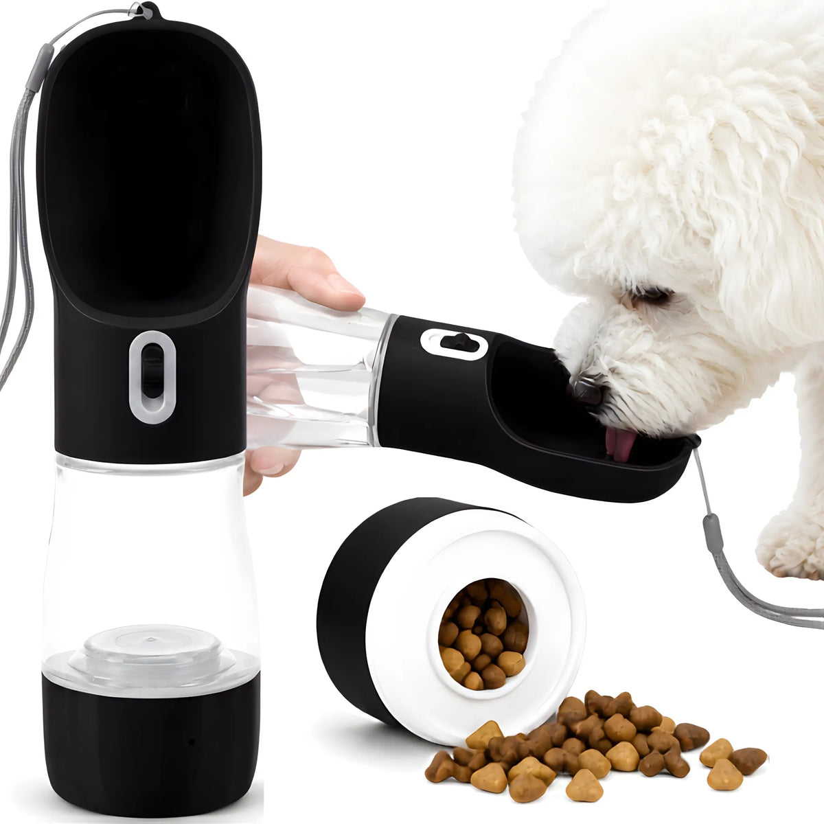 3IN1 DOG WATER BOTTLE DRINKER BOWL WATER FOOD AUTO TRAVEL WALK SUMMER 0,3L