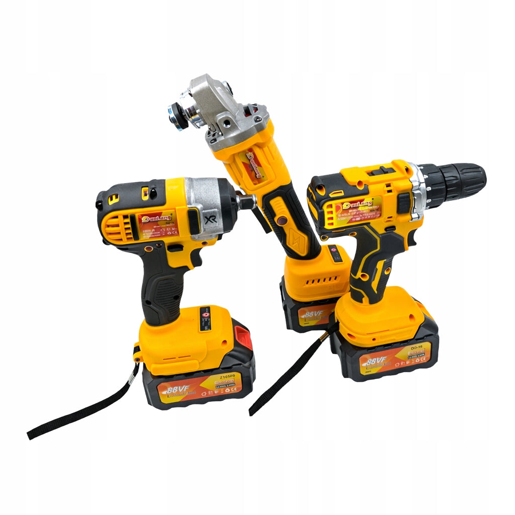 3IN1 POWER TOOL KIT - ANGLE GRINDER + IMPACT WRENCH + SCREWDRIVER