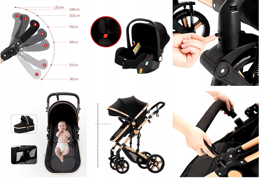 3IN1 STROLLER WITH GONDOLA, STROLLER AND CAR SEAT EAN (GTIN) 730635826057