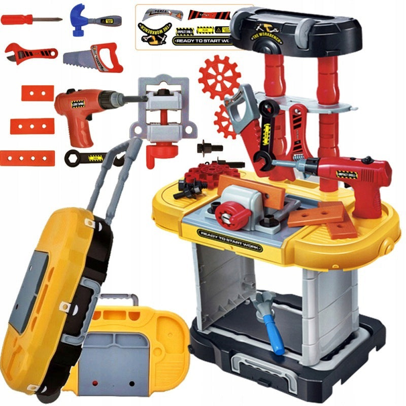 3IN1 TOOL WORKSHOP WITH DRILL AND TOOLS DIY SUITCASE