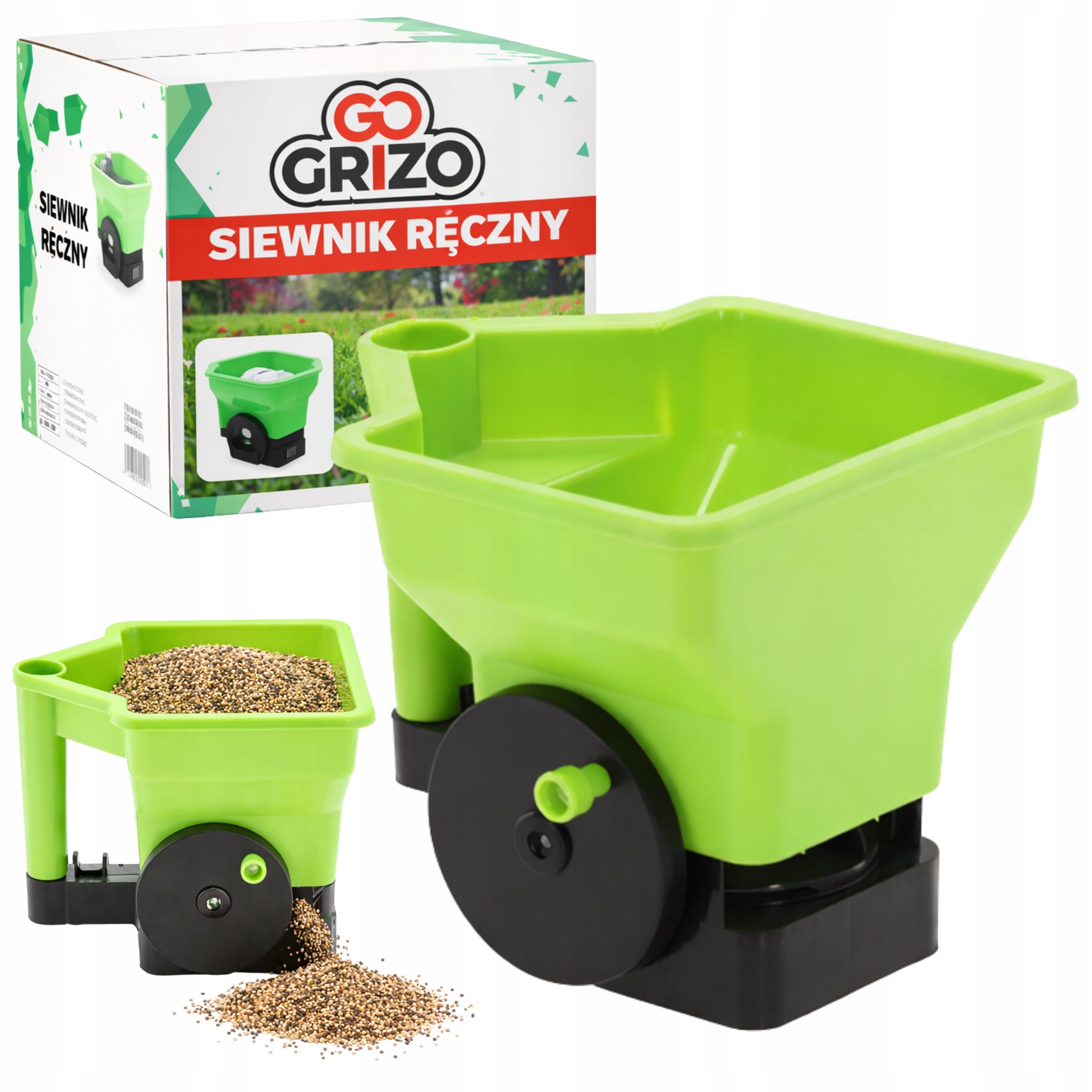 3L MANUAL SEED DRILL FOR VEGETABLE GRASS SEEDS SAND SALT FERTILIZER SPREADER