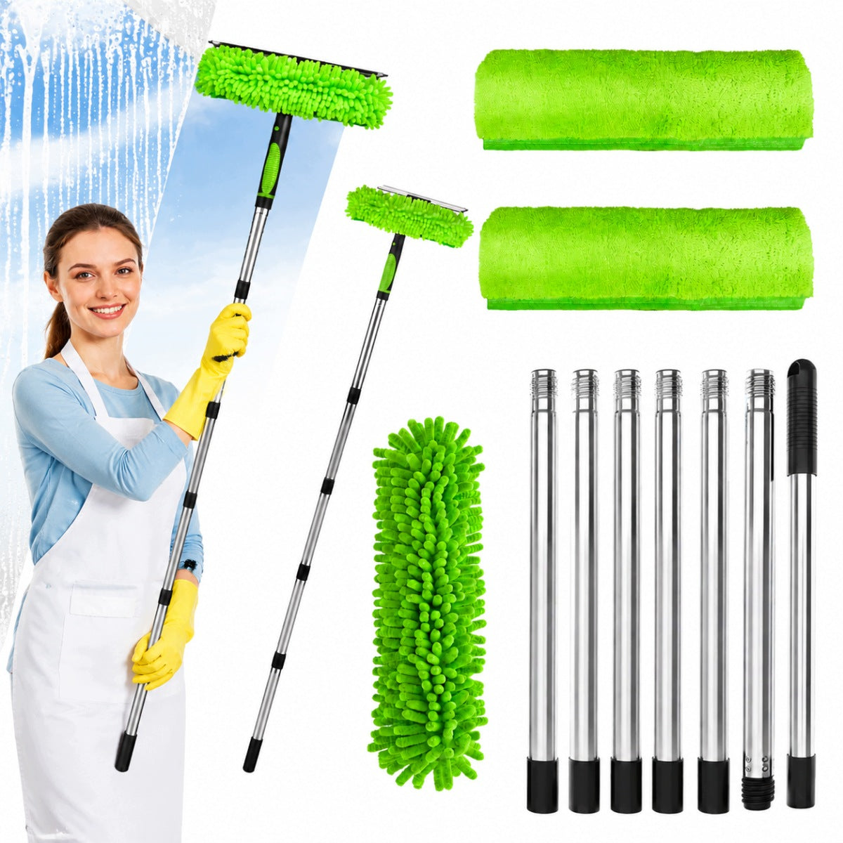 3M TELESCOPIC WINDOW WASHER SQUEEGEE PANEL SNOW REMOVAL BRUSH
