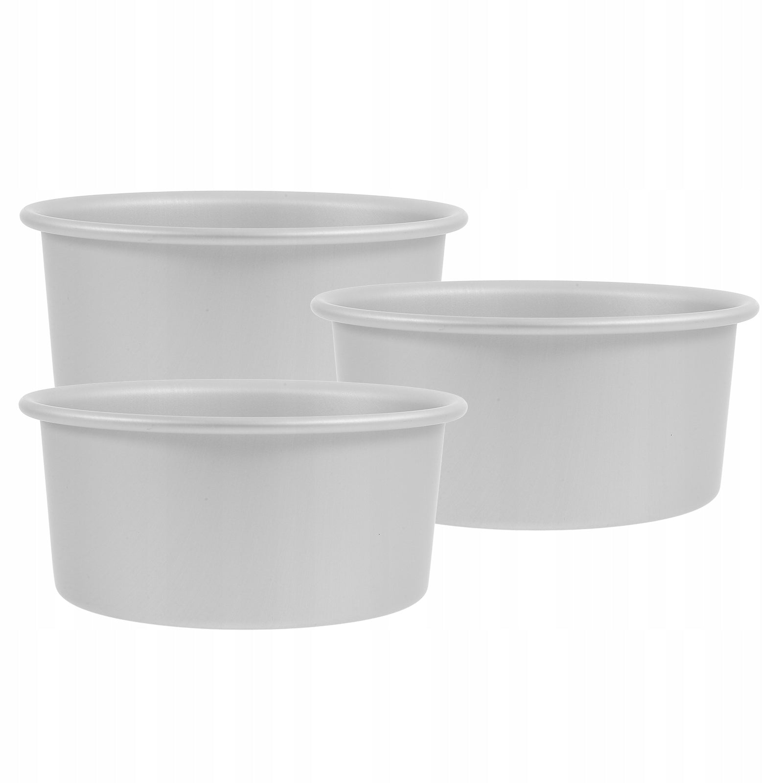 3Pcs Silver Aluminum Alloy Round Cake Pans Durable and Easy to Clean Brand no brand