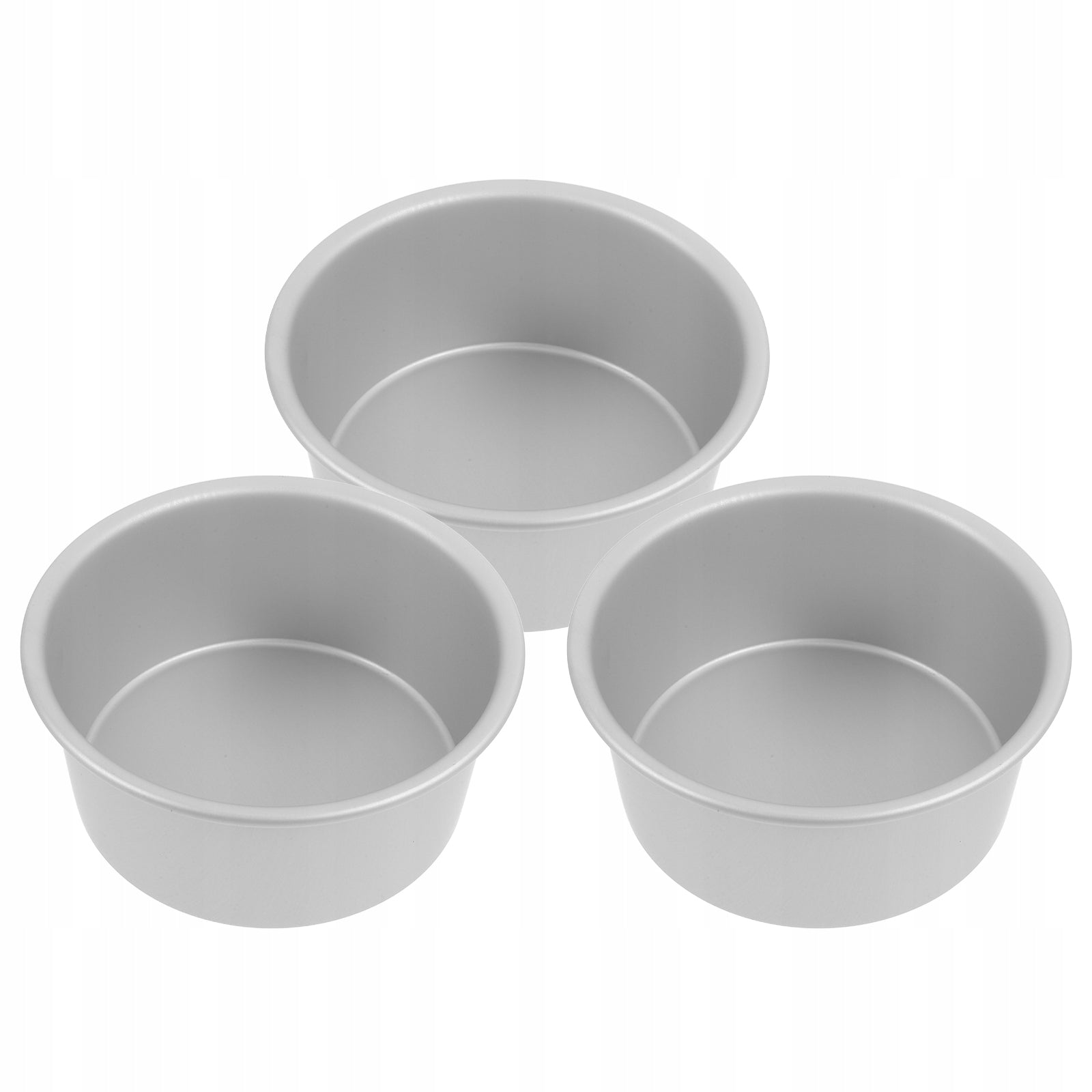 3Pcs Silver Aluminum Alloy Round Cake Pans Durable and Easy to Clean