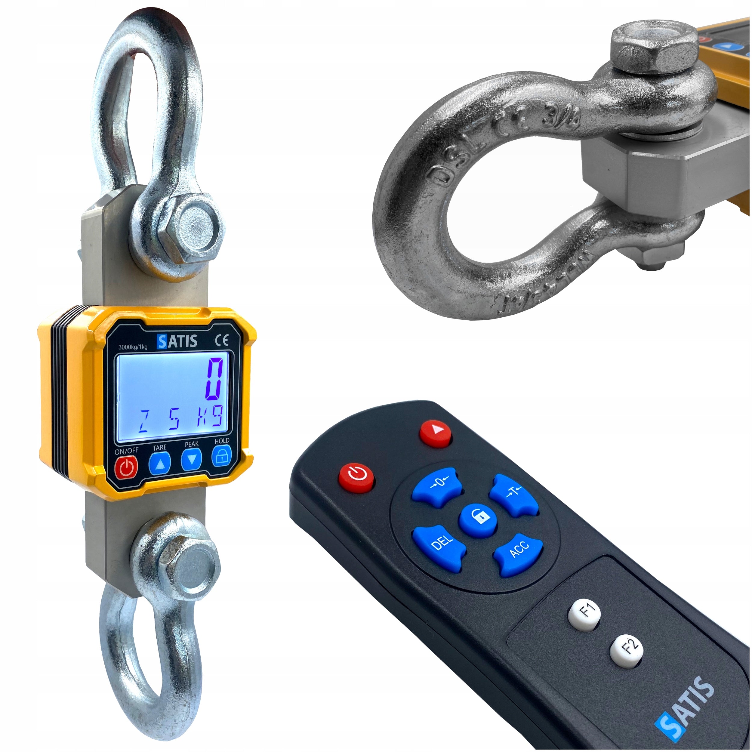 3T 3000KG ELECTRONIC HOOK SCALE BATTERY OPERATED + INDUSTRIAL REMOTE CONTROL