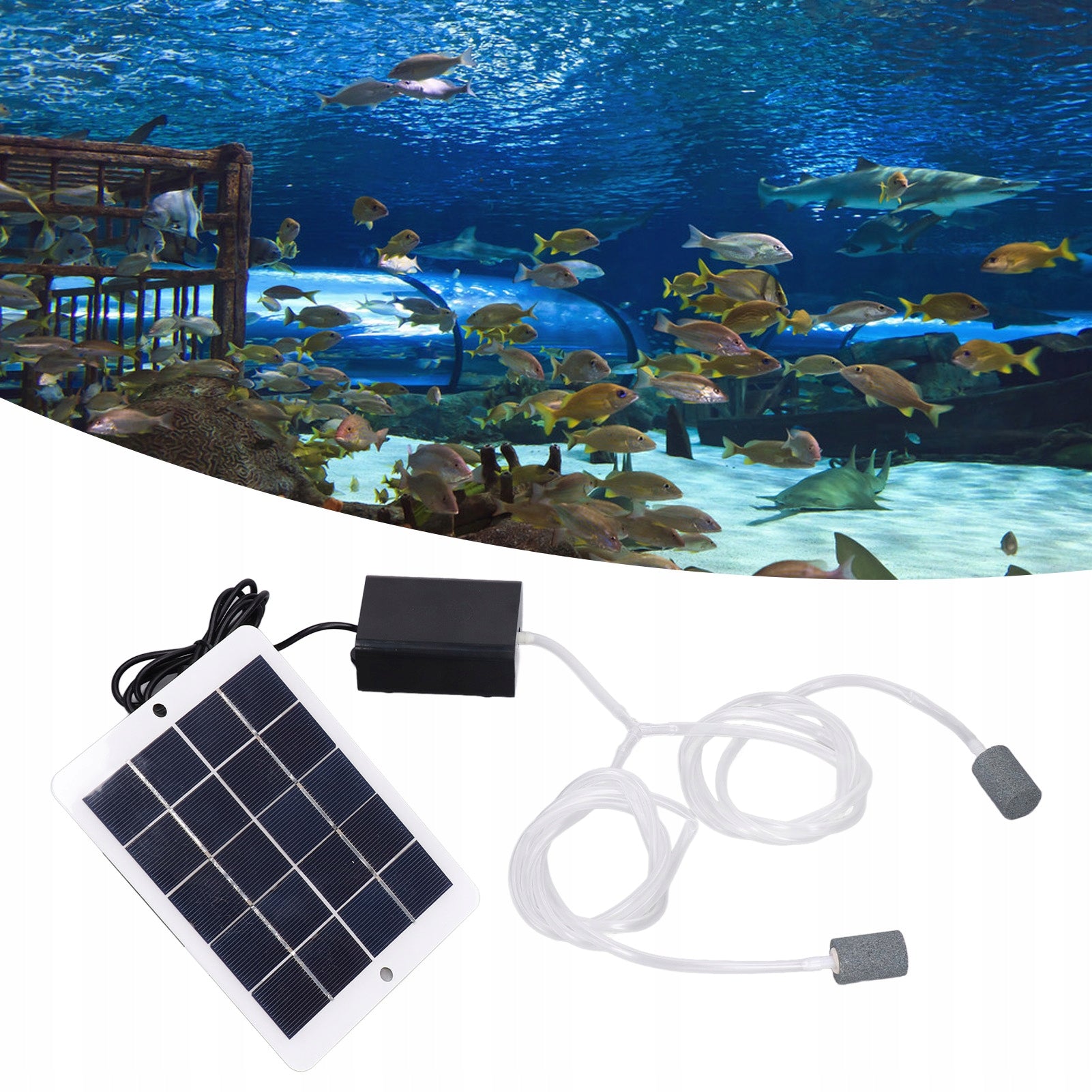 3W SOLAR OXYGEN PUMP, FOR AQUARIUM, FOR GARDEN, AQUARIUM, POOL, POND Power 3 W