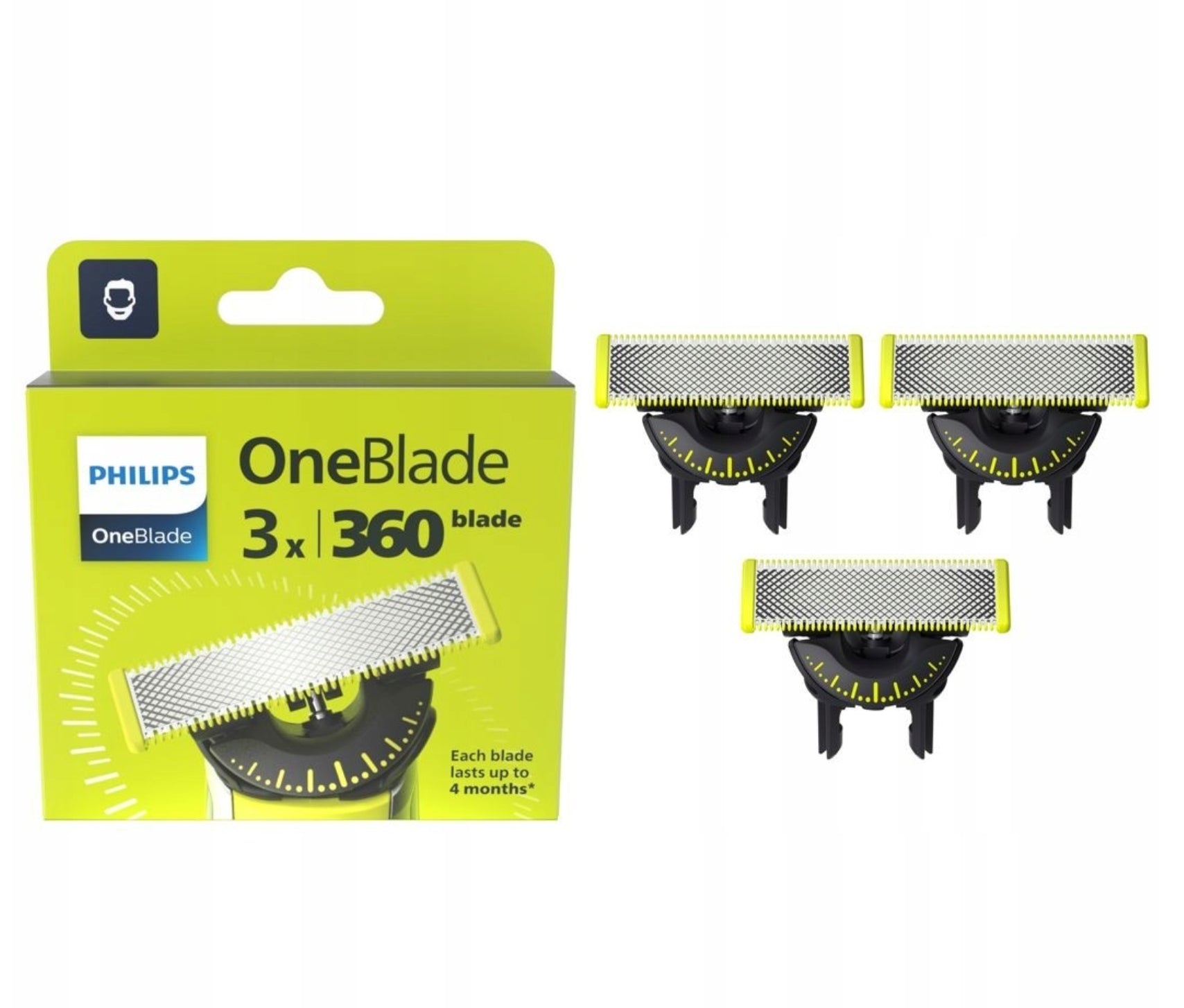 3X BLADES PHILIPS ONEBLADE 360 ORIGINAL QP430 BLADE SHAVER KNIFE QP430/50