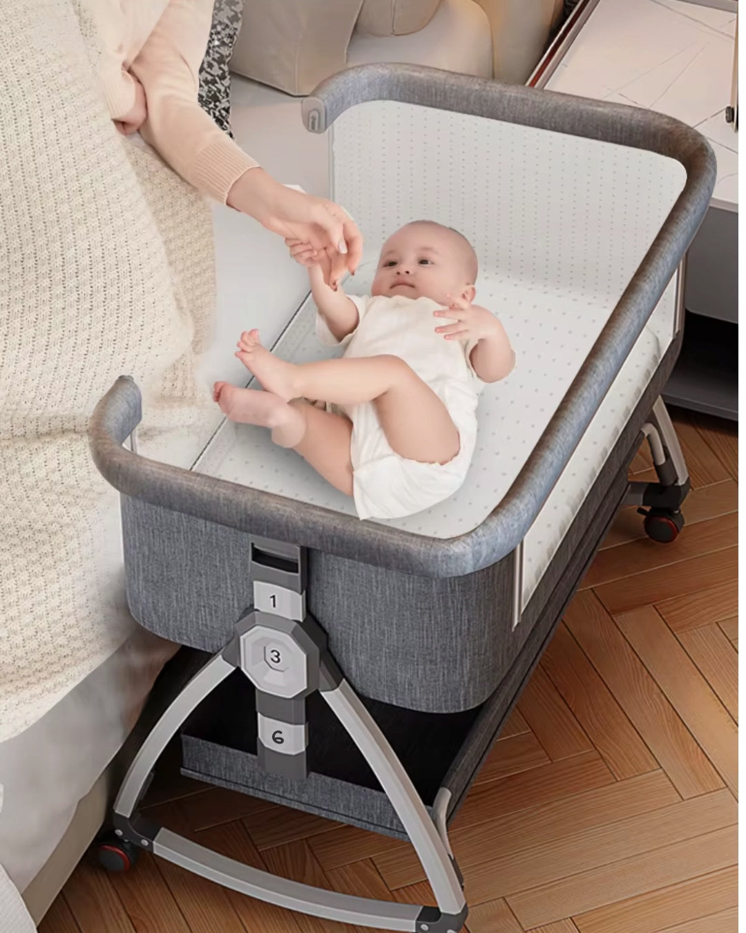 3in1 Baby Crib with Mattress Crib Adjustable Multifunctional Manufacturer code Łóżeczko kołyska 3w1