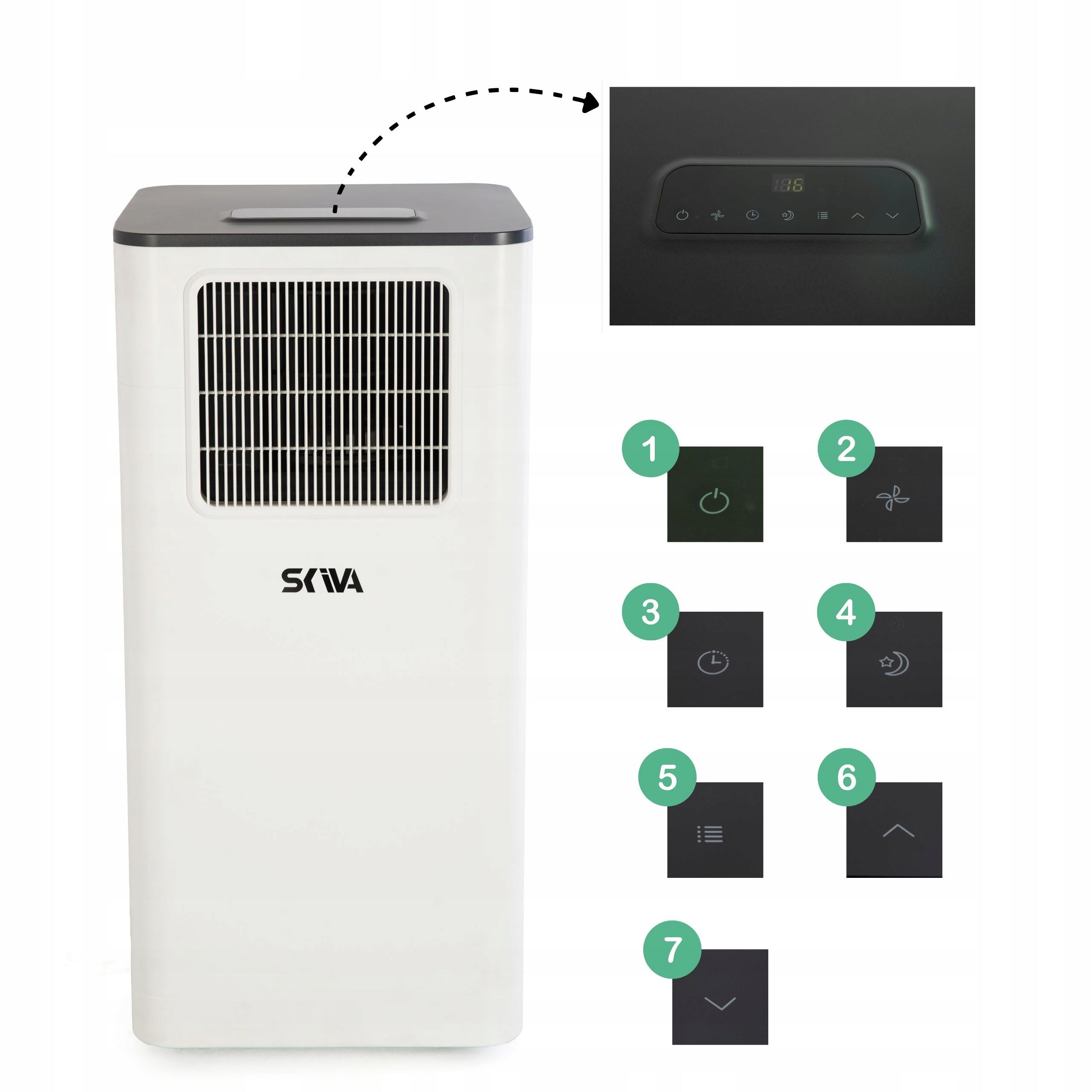 3in1 Home Air Conditioner 7000BTU 2 kW Skiva Dehumidifier + Gasket Cooling power 2000 W