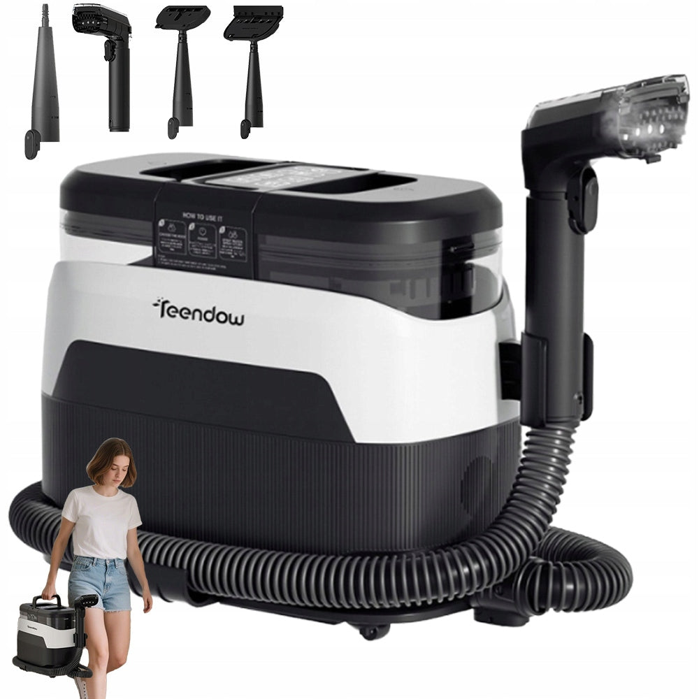 3in1 Steam Carpet Cleaner Teendow C6 MAX 1650W 12000Pa cleans hair