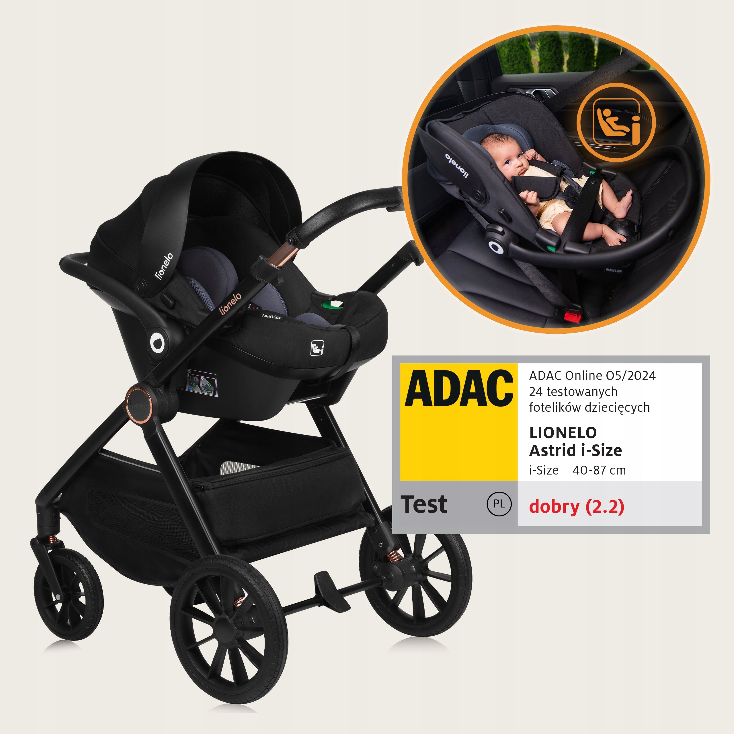 3in1 Stroller Multifunctional Stroller Gondola Seat Carrier Lionelo LAYLA Packaging status original