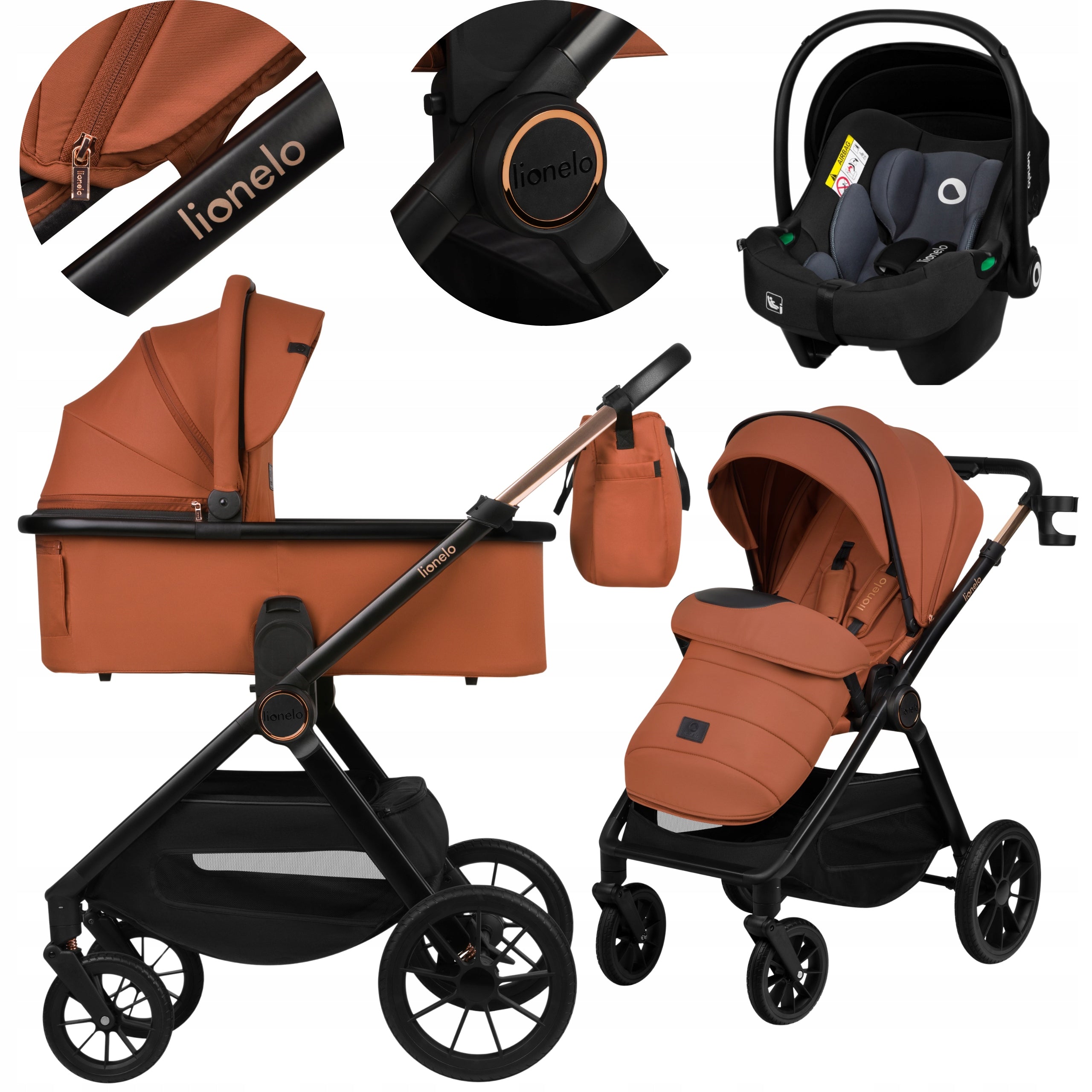 3in1 Stroller Multifunctional Stroller Gondola Seat Carrier Lionelo LAYLA