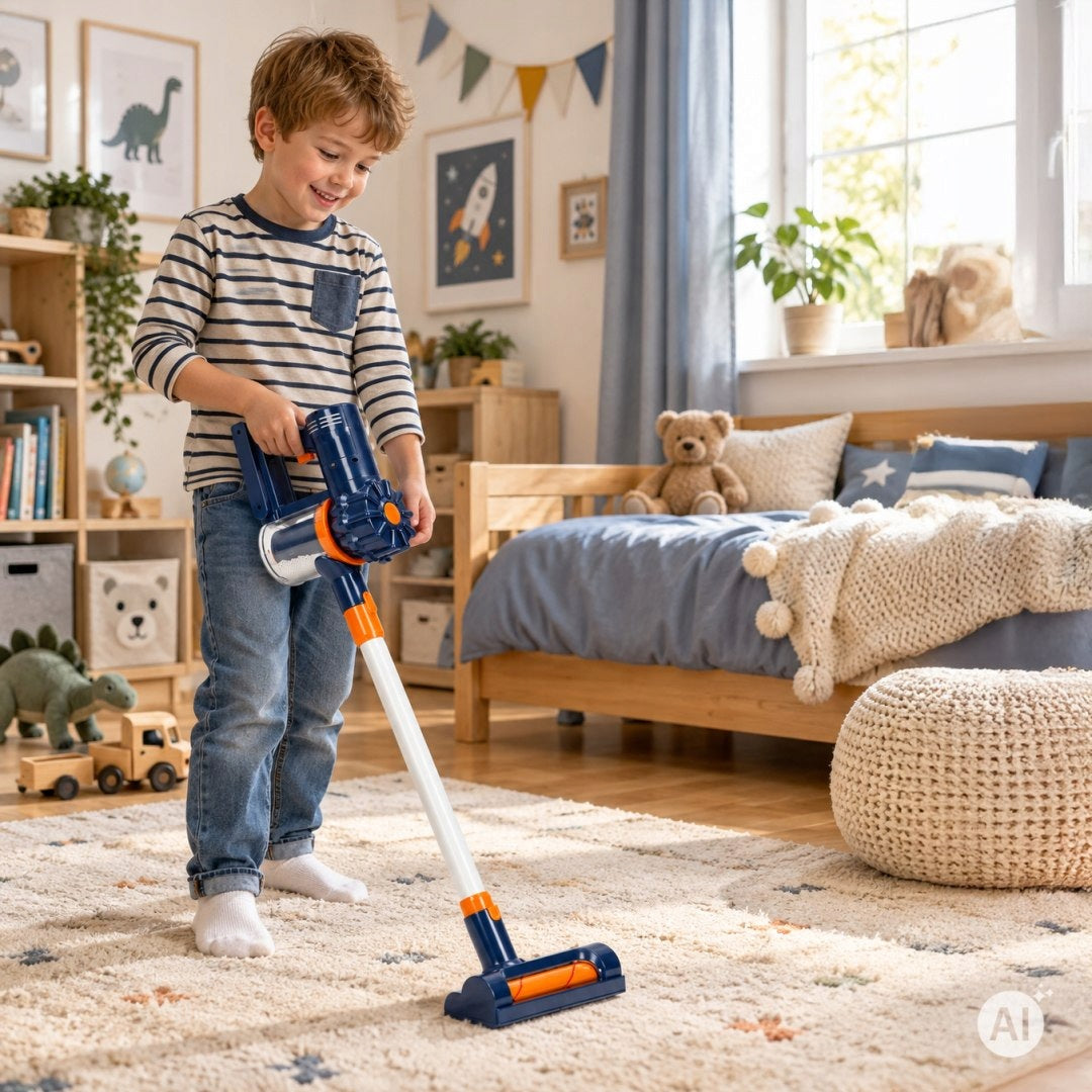 3in1 Upright Vacuum Cleaner for Kids Sound Effects Ball Suction Function Packaging status original