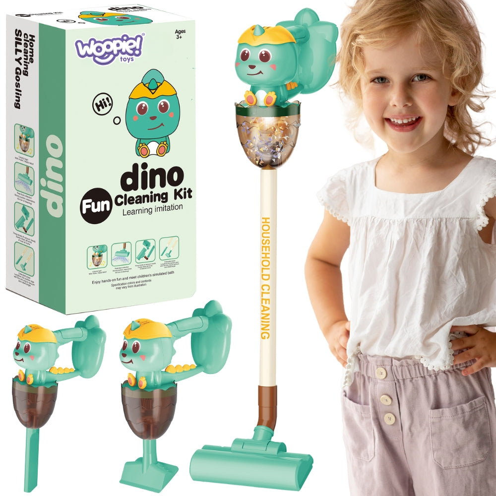 3in1 Vertical Vacuum Cleaner for Kids Dinosaur Suction Function Light Edu WOOPIE