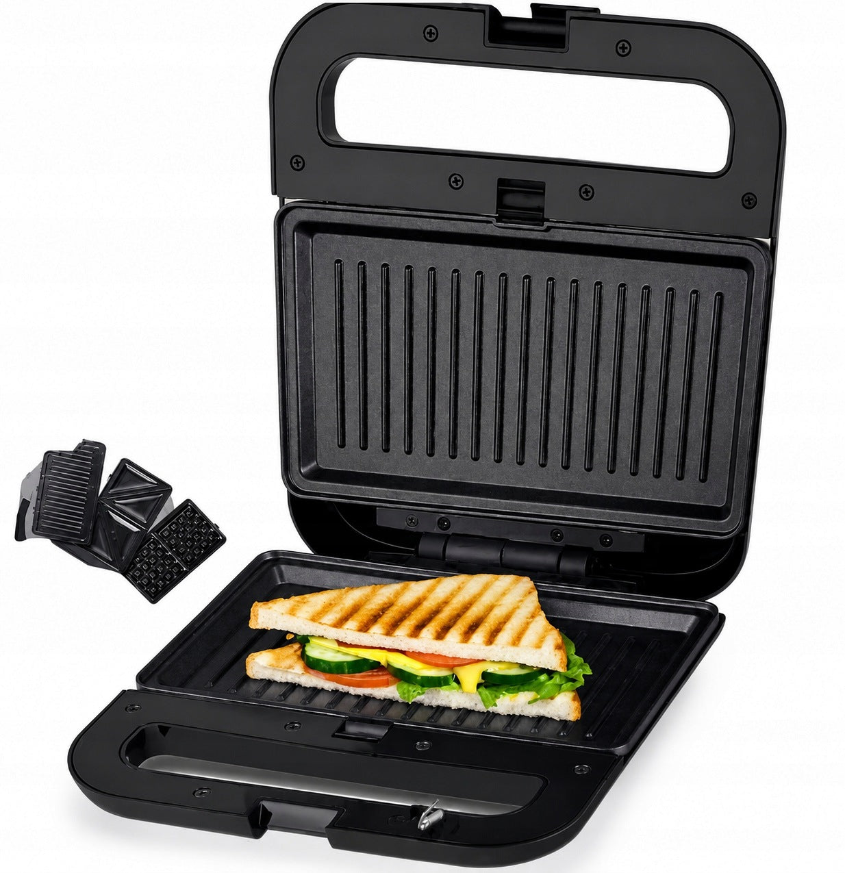 3in1 toaster with interchangeable trays grill toast 850 W Hoffen waffle iron