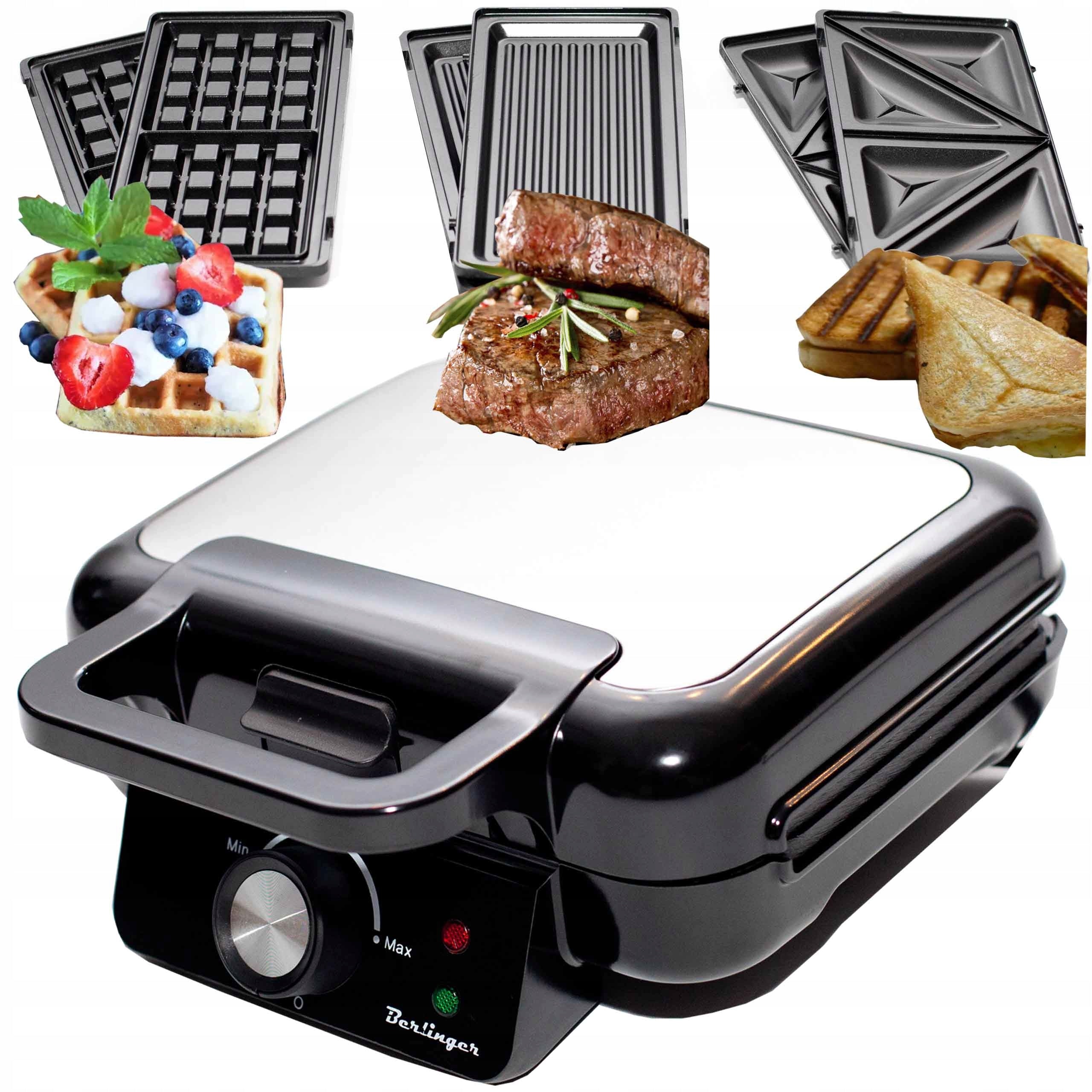 3in1 waffle iron – toaster, toaster, grill, temperature control, high power