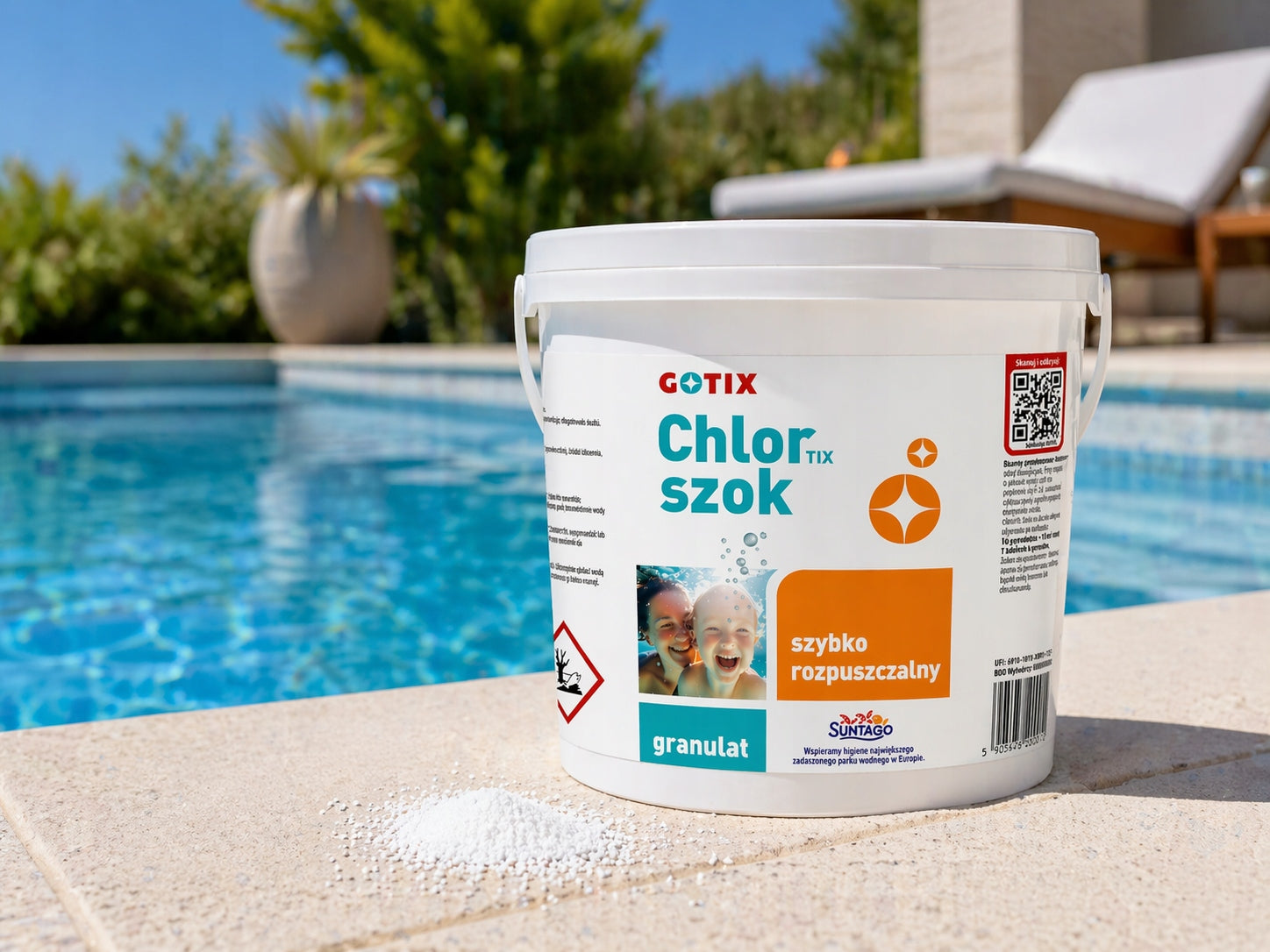 3kg CHLORINE SHOCK STRONG GRANULES in granules CHEMISTRY FOR POOL JACUZZI SPA Packaging status original