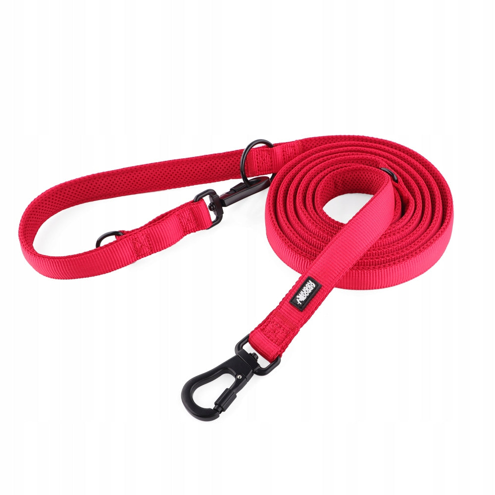 3m Dog Lanyard Red Adjustable HUUGGY DOGGY Strong Long M Manufacturer code Smycz przepinana 3m dla psa HUGGY DOGGY