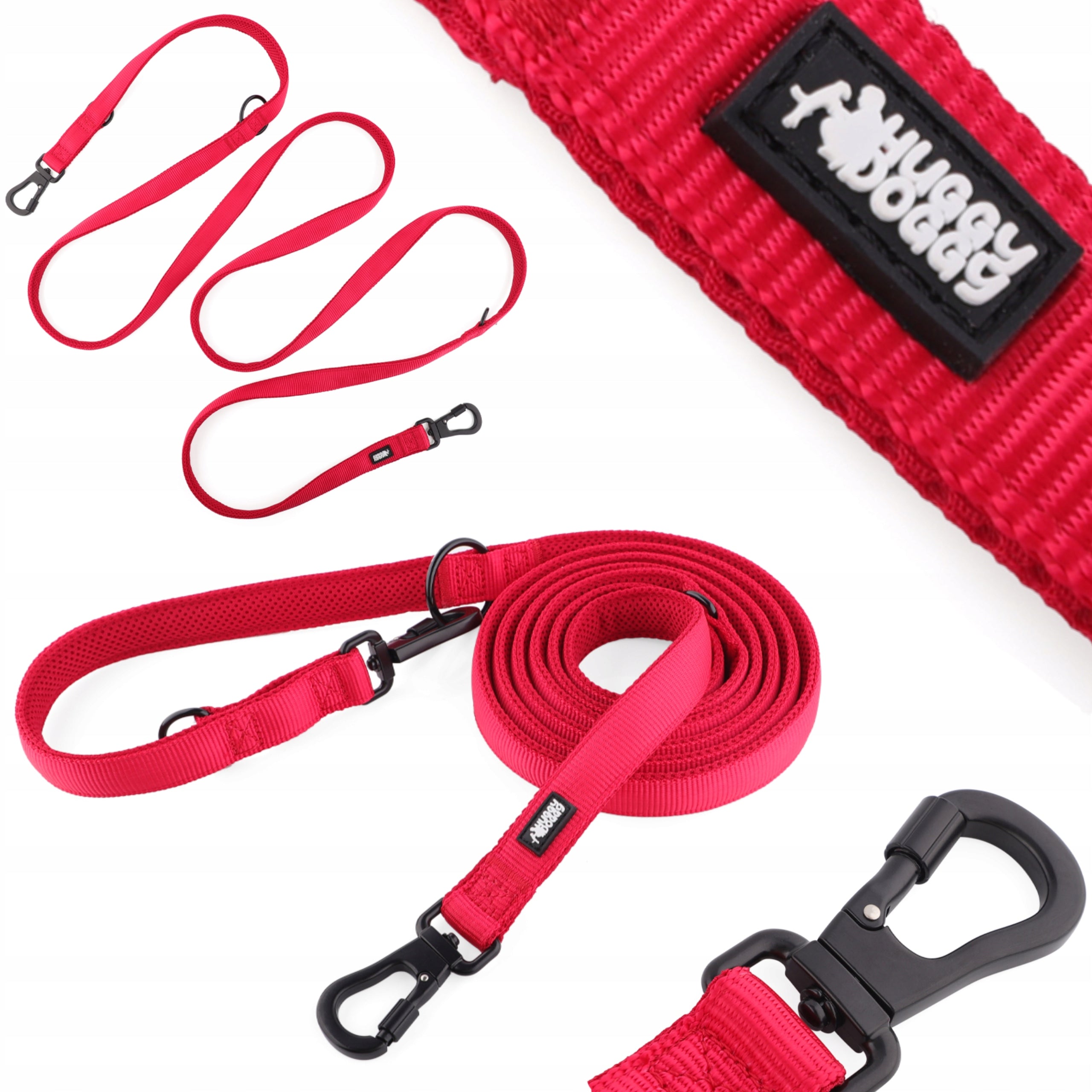 3m Lanyard for Large Dog Red Adjustable HUUGGY DOGGY Strong L