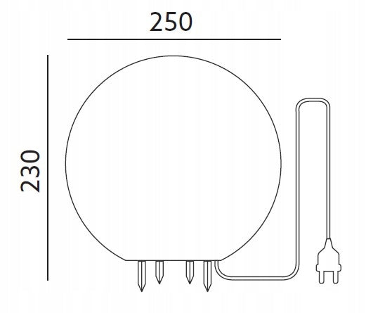 3x Ball Garden Lamp Light Decorative - 25cm, 28cm, 38cm IP65 SET Power supply mains