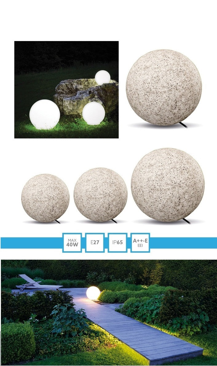3x Ball Garden Lamp Light Decorative - 25cm, 28cm, 38cm IP65 SET Thread type E27